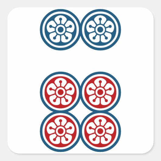 STICKER CARRÉ 麻雀牌 6筒 / SIX OF CIRCLES -MAHJONG TILE- (Devant)