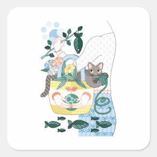 Sticker Carré Ｎ・ＥＣＯＢＡＧ（remake）