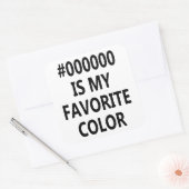 Sticker Carré #000000 Est Ma Couleur Préférée (Enveloppe)