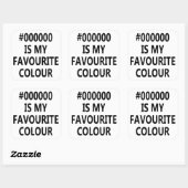Sticker Carré 000000 Est Ma Couleur Préférée (Feuille)