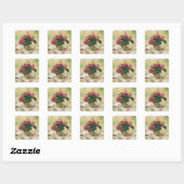 Sticker Carré 0511 Violets africains dans Mosaic Planter (Feuille)