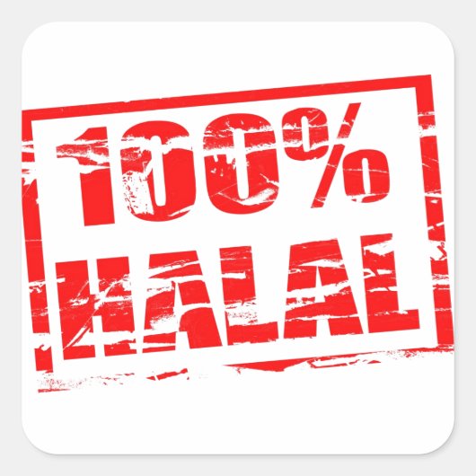 Sticker Carré 100% halal (Devant)