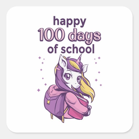 Sticker Carré 100 jours d'école (Devant)
