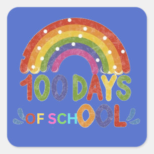 Sticker Carré 100 jours d'enseignant-cadeau scolaire