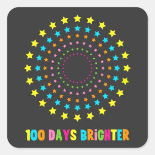 Sticker Carré 100 Jours Plus Brighton 100E Jour D'École