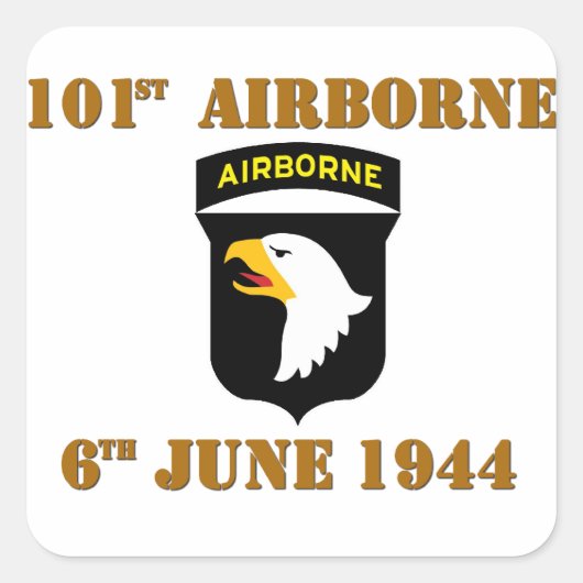 Sticker Carré 101st Airborne D-Day Normandy (Devant)