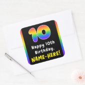 Sticker Carré 10e anniversaire : Rainbow Spectrum # 10, Nom pers (Enveloppe)