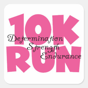 Sticker Carré 10K Run Sport Rose