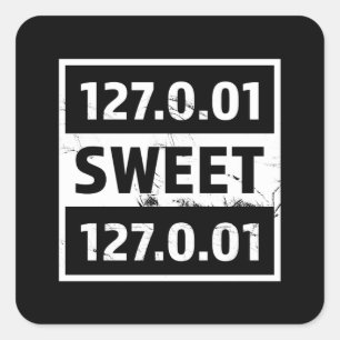 Sticker Carré 127.0.01 Drôle Codage Programmation Cadeau
