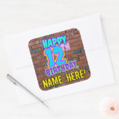 Sticker Carré 12e anniversaire - Amusant, Graffiti urbain inspir (Enveloppe)