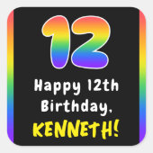 Sticker Carré 12e anniversaire : Rainbow Spectrum # 12, Nom pers (Devant)