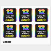 Sticker Carré 12e anniversaire : Rainbow Spectrum # 12, Nom pers (Feuille)