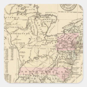Sticker Carré 13 colonies 1776