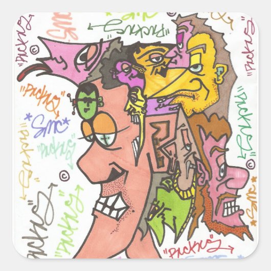 Sticker Carré 13 phases carrées (Devant)