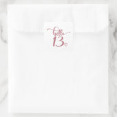 Sticker Carré 13e anniversaire Femmes Bonjour 13 mignonnes 13 an (Sac)