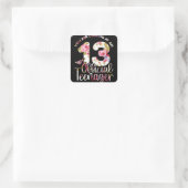 Sticker Carré 13e anniversaire filles 13 ans Ado adolescent (Sac)