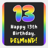 Sticker Carré 13e anniversaire : Rainbow Spectrum # 13, Nom pers (Devant)