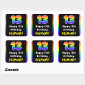 Sticker Carré 13e anniversaire : Rainbow Spectrum # 13, Nom pers (Feuille)