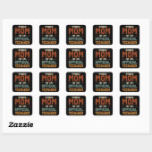 Sticker Carré 13e Birthday Venin de Boys Proud Maman d'office (Feuille)