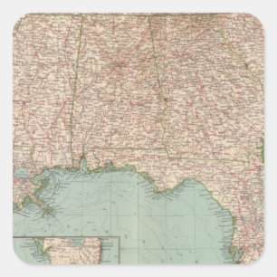 Sticker Carré 14546 Ark, Tenn, La, Miss, Fla, Ala, Ga, SC