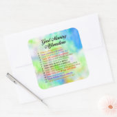 Sticker Carré 14 Affirmations du bon matin - Pensée positive (Enveloppe)