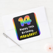 Sticker Carré 14e anniversaire : Rainbow Spectrum # 14, Nom pers (Enveloppe)
