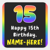 Sticker Carré 15e anniversaire : Rainbow Spectrum # 15, Nom pers (Devant)