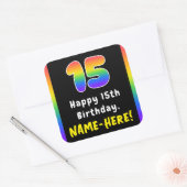 Sticker Carré 15e anniversaire : Rainbow Spectrum # 15, Nom pers (Enveloppe)