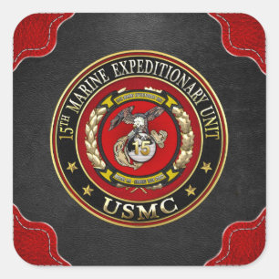 Sticker Carré 15e unité expéditionnaire maritime (15e UEM) [3D]