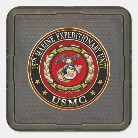 Sticker Carré 15e unité expéditionnaire maritime (15e UEM) [3D] (Devant)