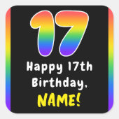 Sticker Carré 17e anniversaire : Rainbow Spectrum # 17, Nom pers (Devant)