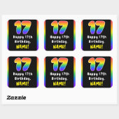 Sticker Carré 17e anniversaire : Rainbow Spectrum # 17, Nom pers (Feuille)