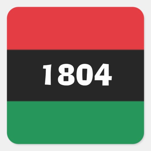 Sticker Carré 1804 Haïti Couleurs panafricaines (Devant)