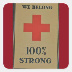 Sticker Carré 1920 Croix Rouge de la Première Guerre mondiale "N