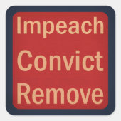 Sticker Carré 1940's Style Impeach Convict Remove  (Devant)