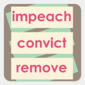 Sticker Carré 1950's Style Impeach Convict Remove (Devant)