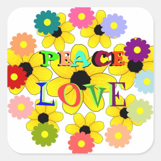 Sticker Carré 1960, Paix et Amour (Devant)