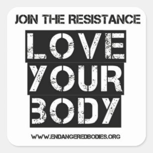 Sticker Carré 1.5" Aimez votre ticker corporel
