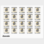 Sticker Carré 1anniversaire sourire visage rétro noir blanc supe (Feuille)