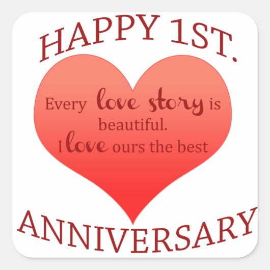Sticker Carré 1er. Anniversaire (Devant)