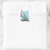 Sticker Carré 1er Anniversaire 1 an Dinosaur Grue Mobile (Sac)