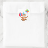 Sticker Carré 1er anniversaire Ballons à ours Brown (Sac)