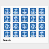Sticker Carré 1er Anniversaire de enfant Party Nom personnalisé (Feuille)