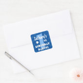 Sticker Carré 1er Anniversaire de enfant Party Nom personnalisé (Enveloppe)