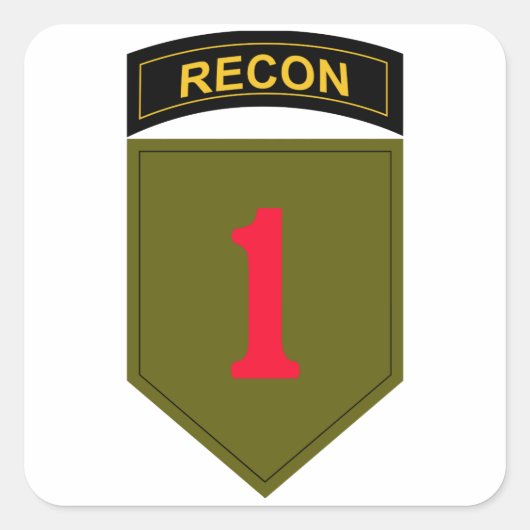 Sticker Carré 1re division d'infanterie Recon (Devant)