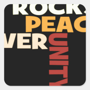Sticker Carré 2014 Love Rocks Peace Art Imprimer