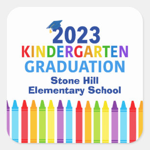 Sticker Carré 2023 Jardin d'enfants Graduation sur mesure École 