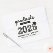 Sticker Carré 2025 Black Bold Sketch Graduate Moderne Graduation (Enveloppe)