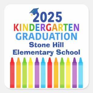 Sticker Carré 2025 Jardin d'enfants Graduation sur mesure École 