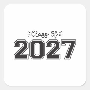 Sticker Carré 2027 seniors, Classe de 2027 Graduation